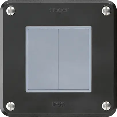 Contact à poussoir ENC robusto IP55 2×1P noir pour combinaison 