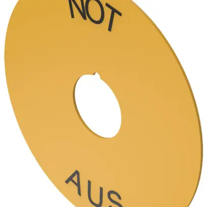 Placchetta indicatrice EAO 04, Ø59mm, con impressione NOT AUS, giallo 
