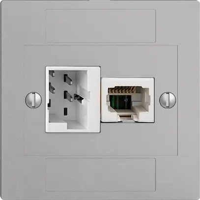Scatola INC 1×TT,1×RJ45/u 4P EDIZIOdue ITplus ITM silver 