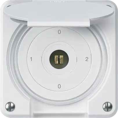 Interruttore a chiave quadrata INC robusto IP55 con coperchio S2/1P bianco 