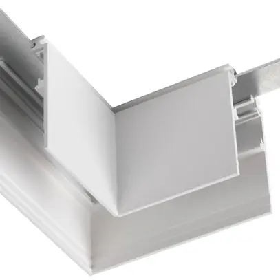 Raccordo a L SLV 48V TRACK alluminio 71×71×47mm profondo sinistra bianco 