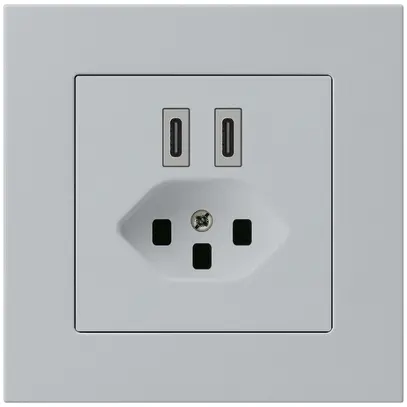 Prise de charge USB ENC Hager kallysto.pro C-C 20W+T23 5V 94×94mm gris 