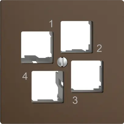 Kit di montaggio EDIZIOdue EASYNET S-One, per 4×RJ45, uscita dritta, coffee 