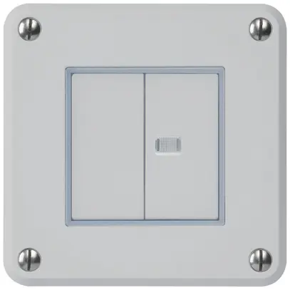 Contact à poussoir ENC robusto IP55 2×1P gris 1×lumineux pour combinaison 