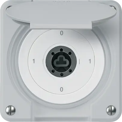 Interrupteur à clé ENC robusto IP55 avec clapet sans cylindre S0/1P gris p.combi 