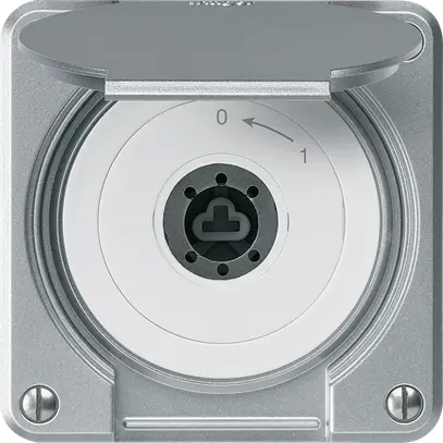 Contact pivotant à clé ENC robusto IP55 aluminium clapet sans cylindre 2P combi 