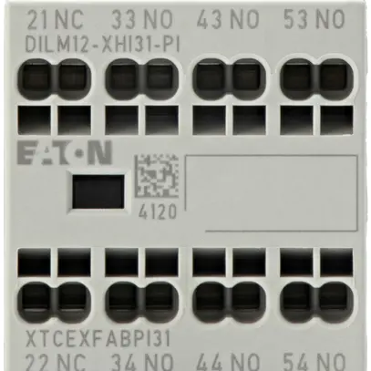 Contact auxiliaire Eaton, 4P, Ith=16A, 3F, 1O, fixation frontale, bornes Push-in 