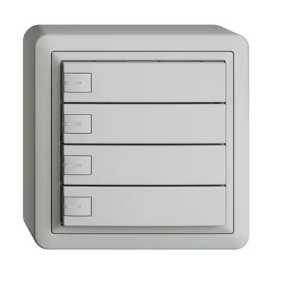 Poussoir KNX RGB AP EDUE, 250mW, a.LED RGB, 4×poussoir, comm.1×touche, grc 