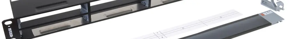 Boîtier vide pour panneau Netscale 48, avec kit porte frontale 100mm, 1UH, noir 