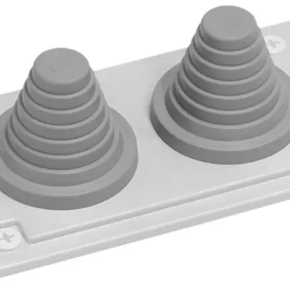 Piastra passacavi Hager Univers 230×18×18mm 2 aperture per connettori 