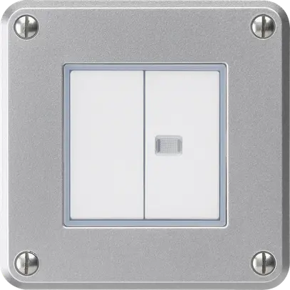 UP-Drucktaster robusto IP55 2×1P aluminium 1×beleuchtet für Kombination 