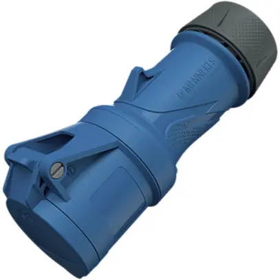 Kupplungssteckdose CEE PowerTOPXtra 16A IP54 3P 6h 230V Ø69×174mm blau 