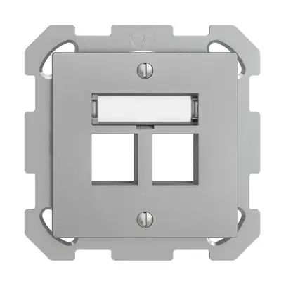 UP-Montageset EDIZIOdue FM, Geradeauslass, für 2×Keystone, silver 