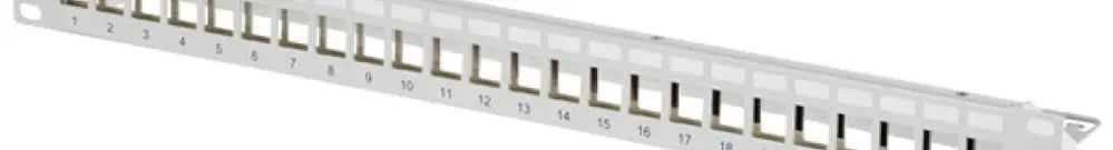 Patchpanel 19" H-LINE M 24-Port Keystone leer geschirmt 1HE Stahl grau 