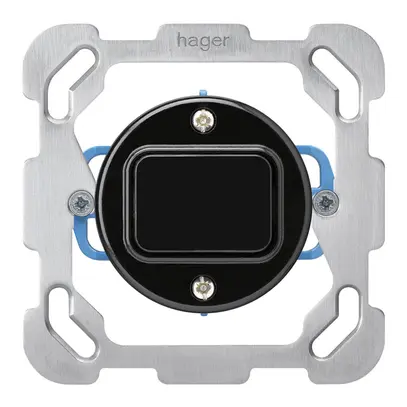 Inserto per interruttore INC basico 3/1L con placca di fissaggio nero 