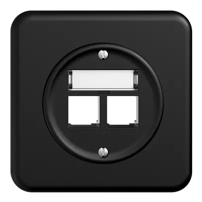 UP-Montageset S-One STANDARDdue QMI für 2×RJ45 gerade, schwarz 