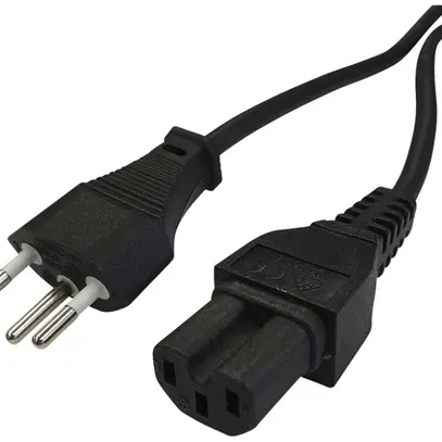 Câble d'appareil VALUE T12 → C15 3×1mm² 250VAC/10A noir 1.8m 