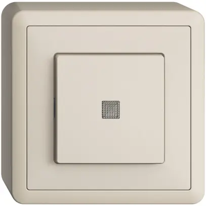Interrupteur poussoir lum. AP EDIZIOdue 3/2L crema, lentille LED jaune 