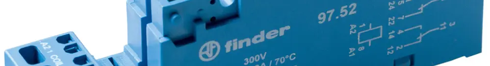 Socle Finder pour relais 46.52 bornes à ressort avec étrier en plastique 