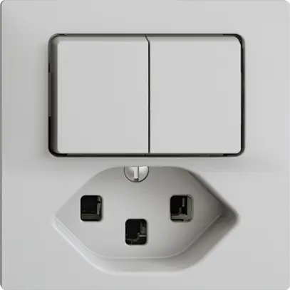 Combinazione 1/3+3/1L+T23 16A grigio chiaro, EDIZIOdue 