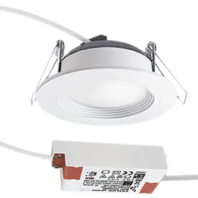 Downlight LED ESYLUX ELSA-2 Ø98 ON/OFF 5W 3000K, 500lm, blanc 