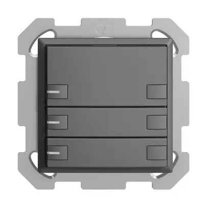 Pulsante KNX RGB INC EDUE, 250mW, c.LED RGB, 3×pulsante, com.2×tasti, grs 