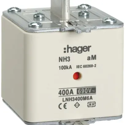 Fusibile HPC Hager DIN000 400VAC 16A gG/gL segnalatore doppio antiruggine 
