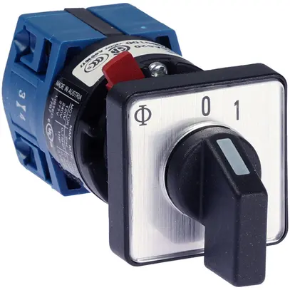 Contatto rotativo INS K&N CG4.A295.FS2, 10A/400V 1L 30×30mm "0-1" 