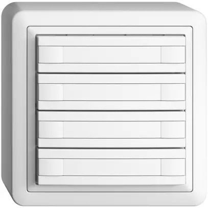 Pulsante AP KNX 4×EDIZIOdue bianco RGB senza LED con inserto carta 