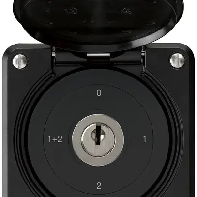 Interruttore a chiave INC robusto IP55 con copertura S1/1P nero 