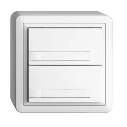 Pulsante KNX RGB AP EDUE, 250mW, s.LED, c.carta, 2×pulsante, com.1×tasto, bi 