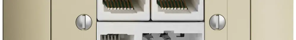 Scatola INC T+T/2×RJ45/RJ11/u ADSL ITplus EDIZIOdue vanille 