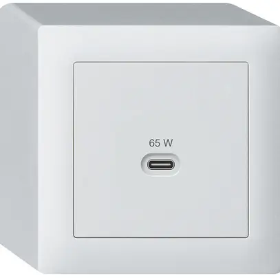 Prise de charge USB AP Hager kallysto type C 65W 3250mA blanc 