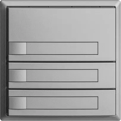 Poussoir ENC KNX 3× EDIZIOdue silver RGB sans LED avec insert papier 