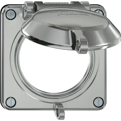 Partie supérieure ELEMENT SNAPFIX® a.clapet p.prises IP20 verrouill.Ø60mm alu 