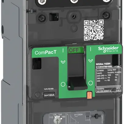 Disjoncteur de puissance ComPacT NSXm100N avec TM100D, 3P 100A 50kA, EL 