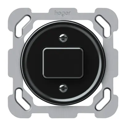 Pulsante INC Hager origin 1CO 10A 230V 77×77mm nero 
