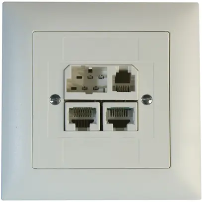 UP-Anschlussdose ADSL T+T/2×RJ45/RJ11/u ITplus EDIZIOdue weiss 