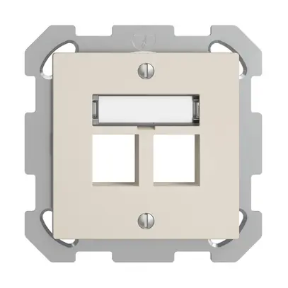 Kit de montage ENC EDIZIOdue FM, sortie droite, pour 2×Keystone, crema 