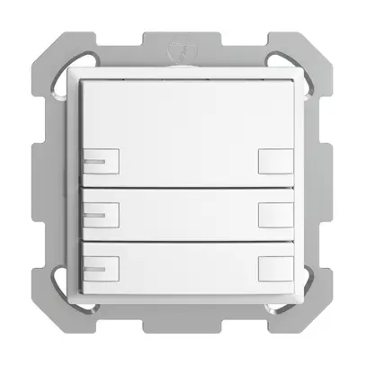 Pulsante KNX RGB INC EDUE, 250mW, c.LED RGB, 3×pulsante, com.2×tasti, bi 