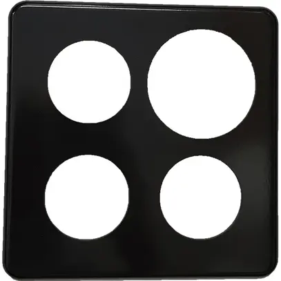 Placca di copertura 2×2 grd.I 3×43+58 nero 