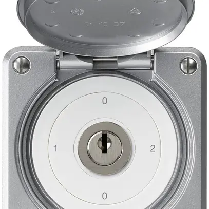 Interruttore a chiave INC robusto IP55 con copertura S2/1P alluminio 
