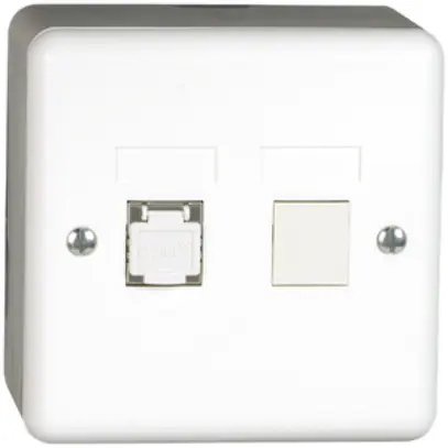 Boîte AP cat.6 ST.2p.1RJ45/s blanc 