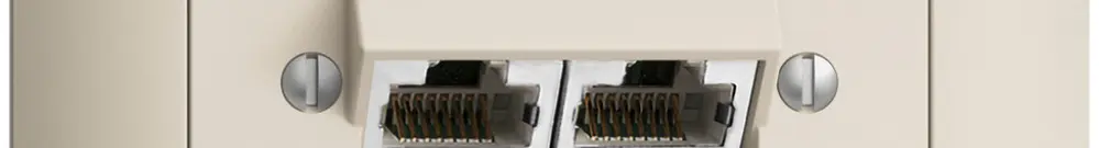Presa INC 2×RJ45/s 8P sep.EDIZIOdue crema, ITplus 