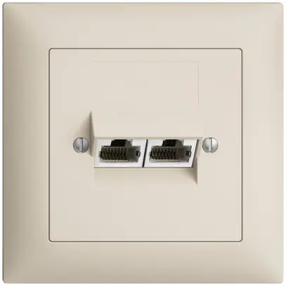 Presa INC 2×RJ45/s 8P sep.EDIZIOdue crema, ITplus 