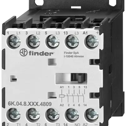 Contattore di potenza FINDER 6K.04 24VAC 3Ch+1R 9A/4kW (AC-3) AgSn02 