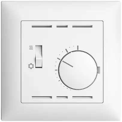 Termostato ENC EDIZIOdue, c.interruttore, riscald./refr., 88×88mm, bianco 
