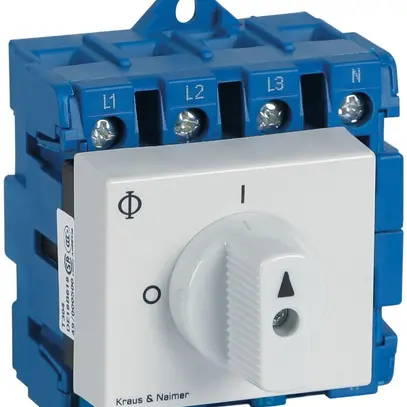 Sezionatore di carico INS 4P p.DIN, 32A, 0-1, grigio, 44×45mm, impugn.grigio 