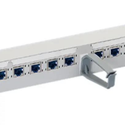 Panneau patch 19" R&M 1UH Rack 16×RJ45/s freenet cat.6 gris 