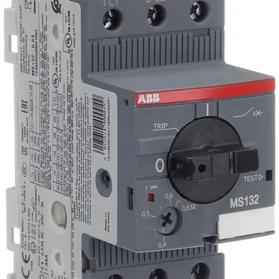 Salvamotore AMD ABB MS132, 0.18kW AC-3 (0.4…0.63A) 3L a vite 